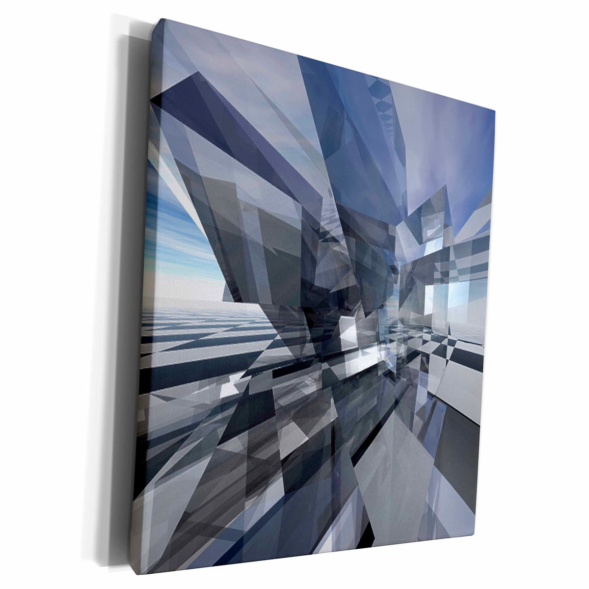 3dRose Checker Cubes abstract three dimensional checker board... - Museum Grade Canvas Wrap (cw_19436)