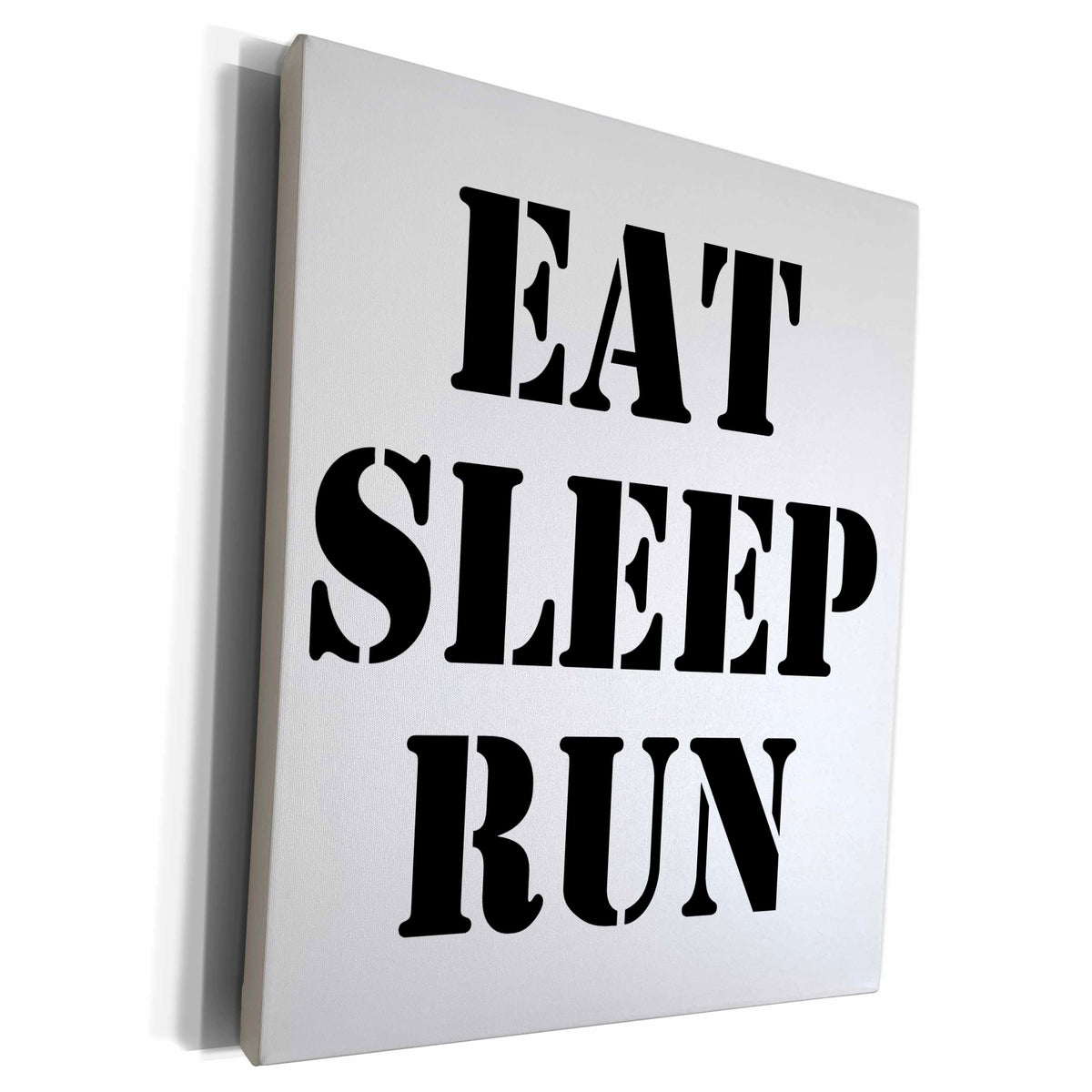 3dRose EvaDane - Funny Quotes - Eat. Sleep. Run. Black. - Museum Grade Canvas Wrap (cw_194362)