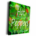 3dRose hot peppers text with plants background - Museum Grade Canvas Wrap (cw_194404)