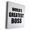 3dRose Museum Grade Canvas Wrap - Worlds Greatest Boss in Black Text Collection