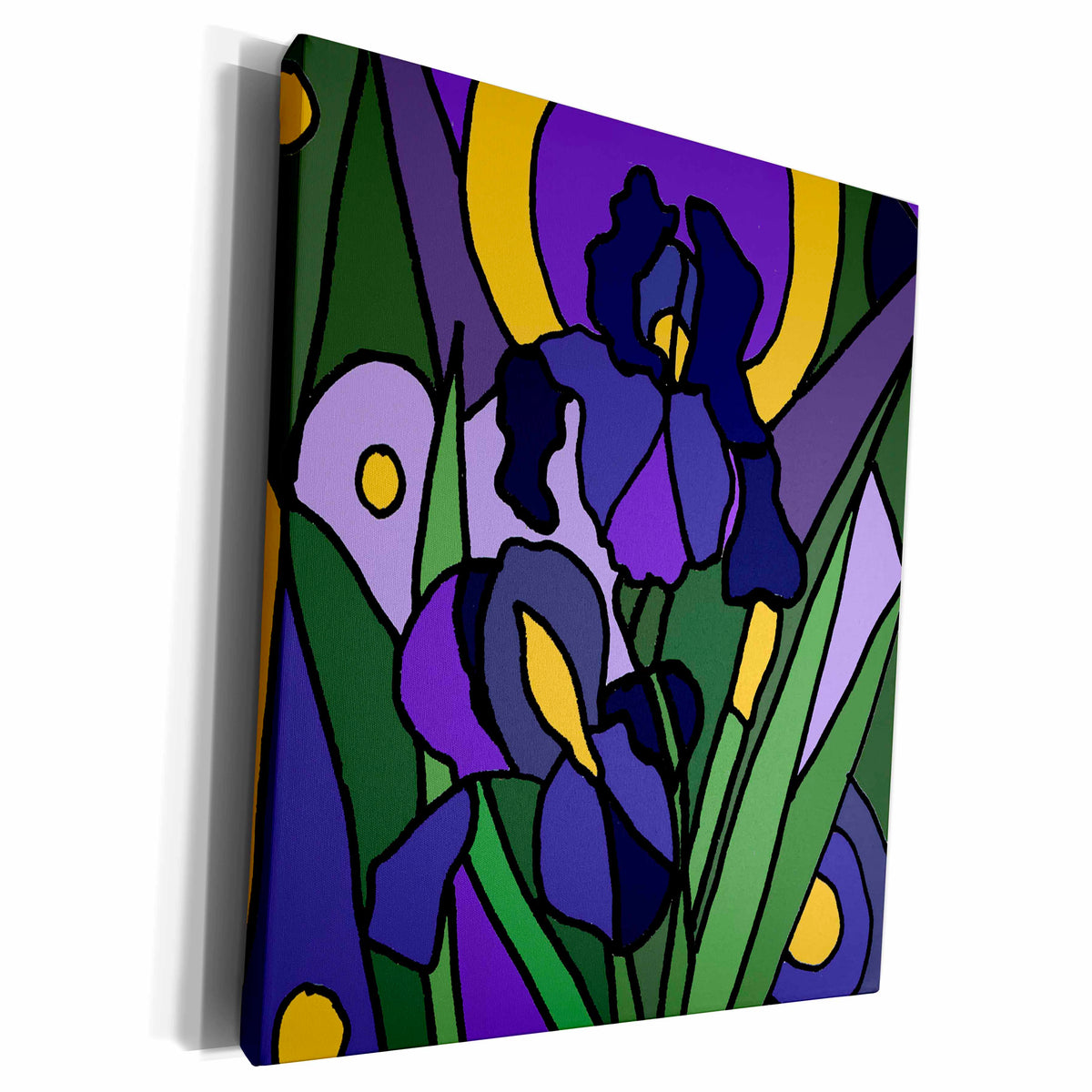 3dRose Blue Iris Flowers Art Abstract - Museum Grade Canvas Wrap (cw_195214)
