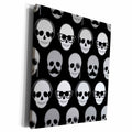 3dRose Hipster Skulls Pattern Black and White - Museum Grade Canvas Wrap (cw_195239)