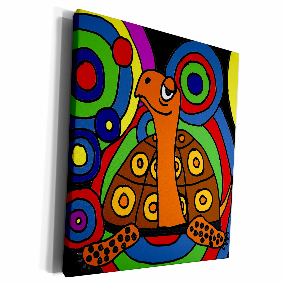 3dRose Colorful Turtle Art Abstract - Museum Grade Canvas Wrap (cw_195265)