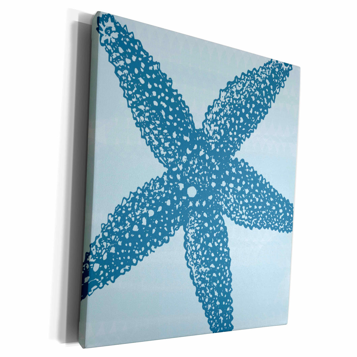 3dRose PS Beach - Blue Starfish - Museum Grade Canvas Wrap (cw_195680)