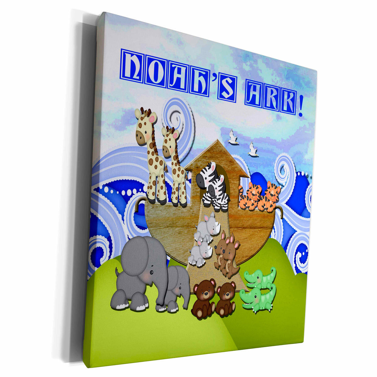 3dRose Animals on Ark, Noahs Ark - Museum Grade Canvas Wrap (cw_195836)