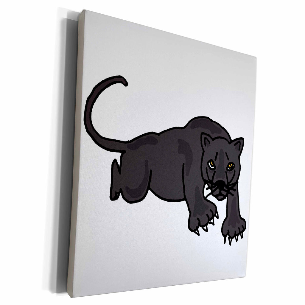 3dRose Leaping Panther Art - Museum Grade Canvas Wrap (cw_196088)