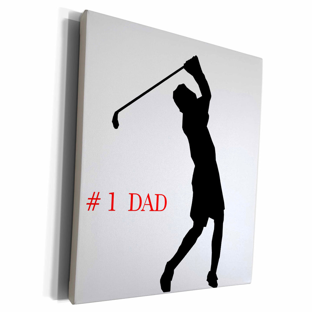 3dRose Florene Golf - Play Golf Dad - Museum Grade Canvas Wrap (cw_19979)