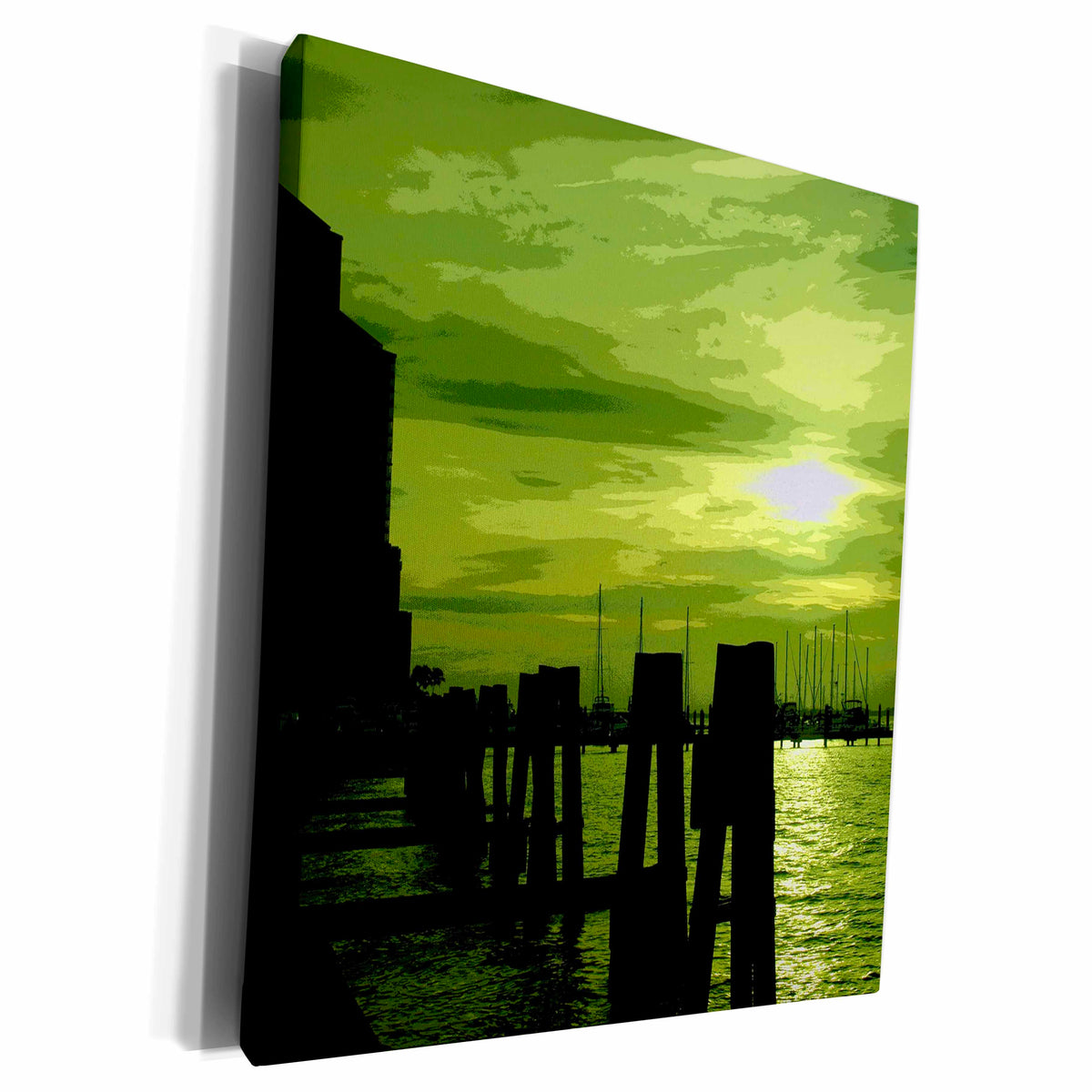 3dRose Florene Abstract Landscapes - Lime Squash - Museum Grade Canvas Wrap (cw_19990)