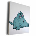 3dRose Funny Cute Blue Aardvark Cartoon - Museum Grade Canvas Wrap (cw_200079)