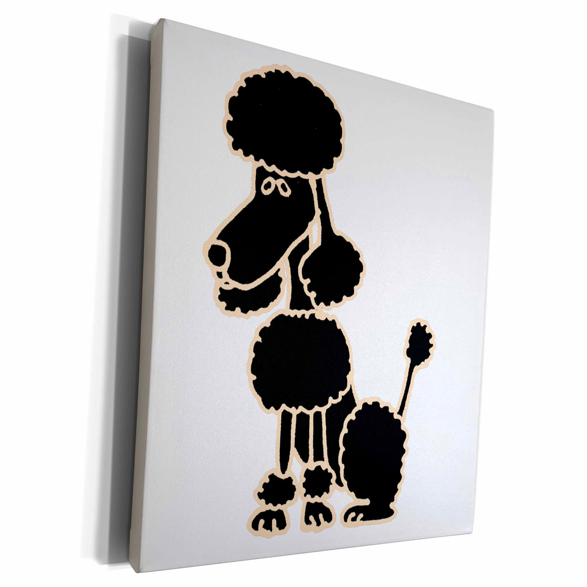 3dRose Cute Black Poodle Sitting Original Art - Museum Grade Canvas Wrap (cw_200082)