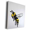 3dRose Cool Yellow Jacket Flying Design - Museum Grade Canvas Wrap (cw_200084)