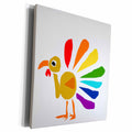 3dRose Funny Rainbow Colored Turkey Art - Museum Grade Canvas Wrap (cw_200155)