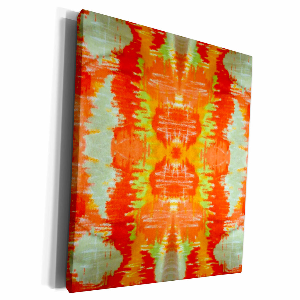 3dRose Florene Abstract Pattern - Orange Thunder - Museum Grade Canvas Wrap (cw_20020)