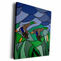 3dRose Fun Mallard Ducks in Flight Abstract Art - Museum Grade Canvas Wrap (cw_200508)