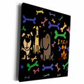 3dRose Fun Dogs and Biscuits Abstract Art - Museum Grade Canvas Wrap (cw_200530)