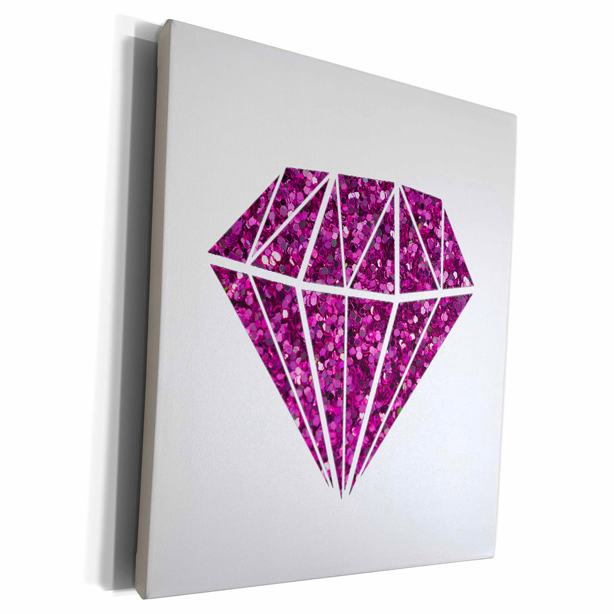3dRose Cool magenta pink glitter diamond - Museum Grade Canvas Wrap (cw_200917)