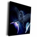 3dRose A black Pegasus flies through the space - Museum Grade Canvas Wrap (cw_200929)