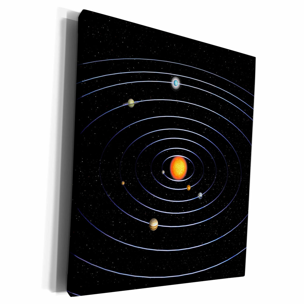 3dRose Our solar system with all the planets - Museum Grade Canvas Wrap (cw_200937)