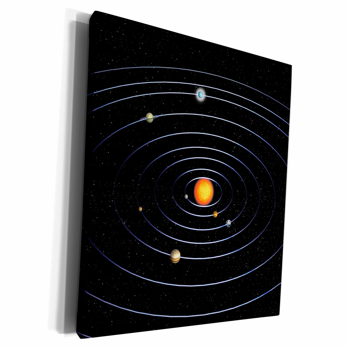 3dRose Our solar system with all the planets - Museum Grade Canvas Wrap (cw_200937)