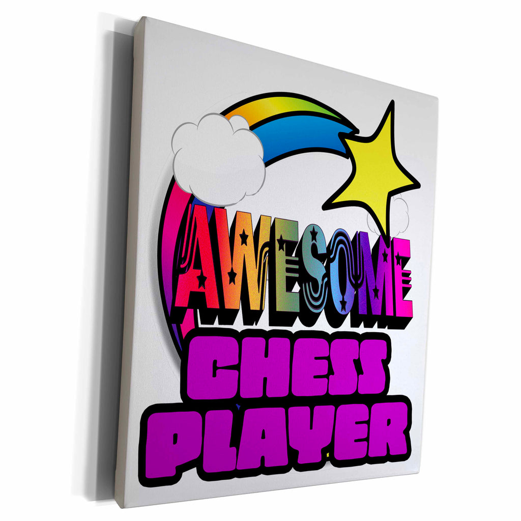 3dRose Shooting Star Rainbow Awesome Chess Player - Museum Grade Canvas Wrap (cw_201244)