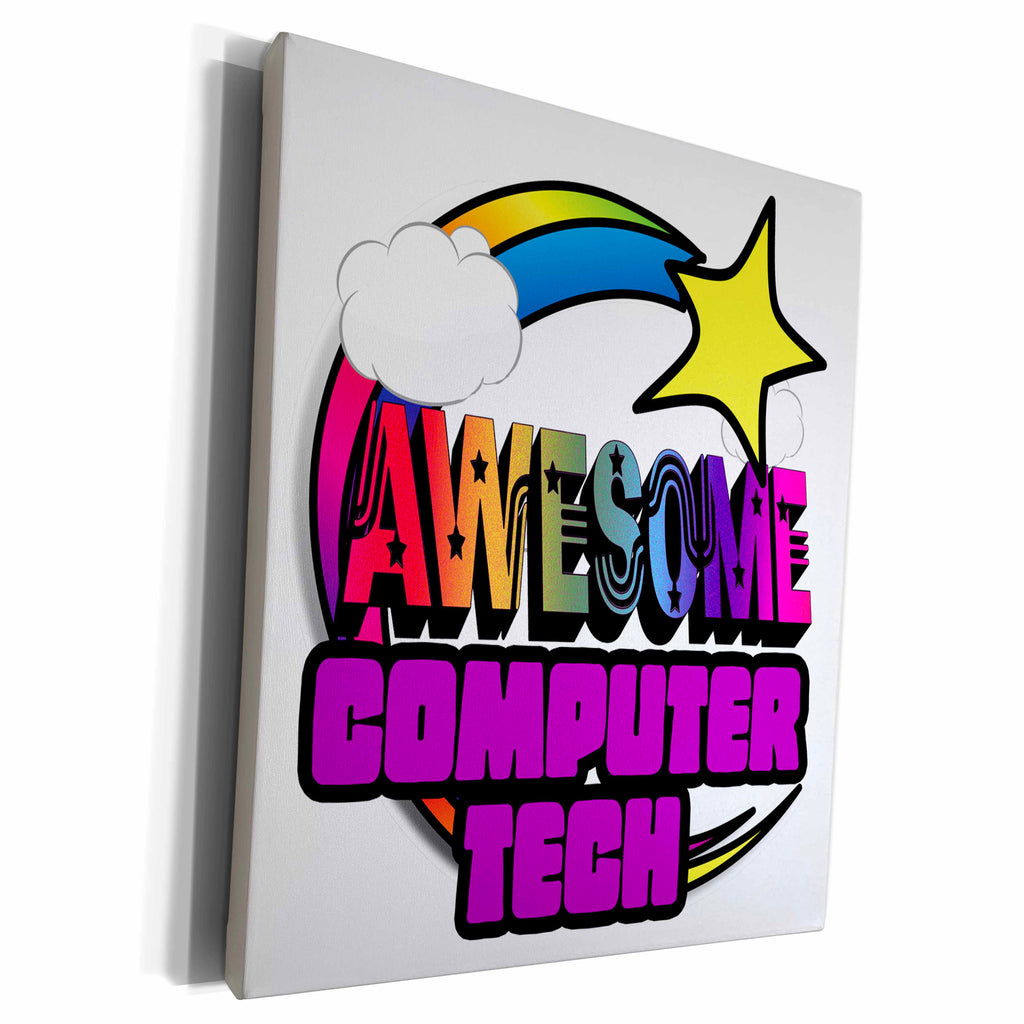 3dRose Shooting Star Rainbow Awesome Computer Tech - Museum Grade Canvas Wrap (cw_201251)