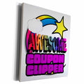 3dRose Shooting Star Rainbow Awesome Coupon Clipper - Museum Grade Canvas Wrap (cw_201255)