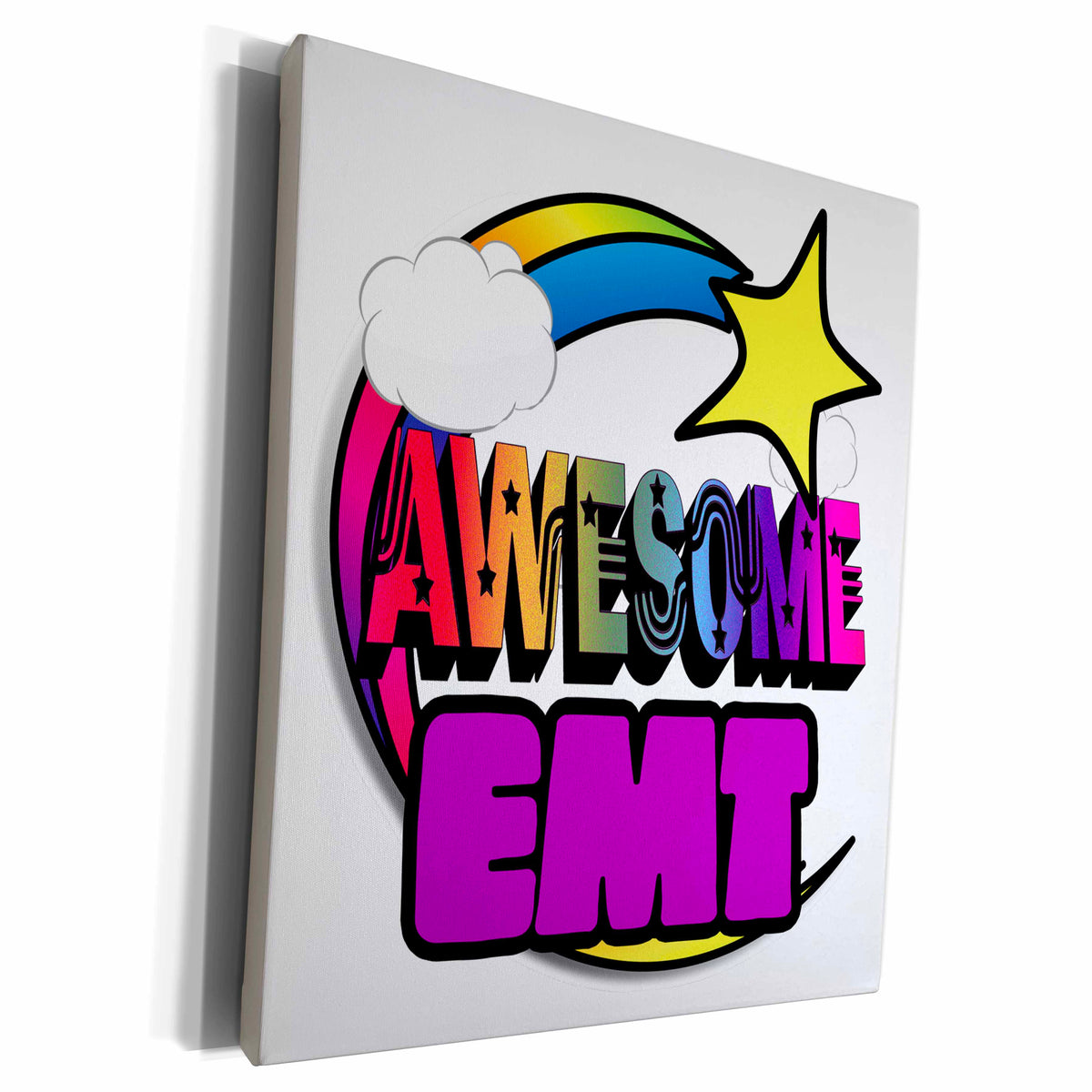 3dRose Shooting Star Rainbow Awesome EMT - Museum Grade Canvas Wrap (cw_201280)