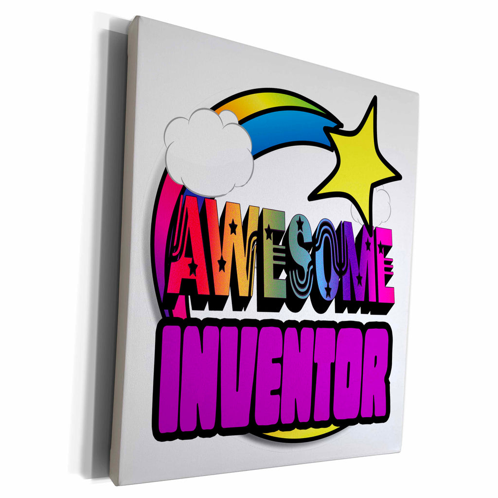 3dRose Shooting Star Rainbow Awesome Inventor - Museum Grade Canvas Wrap (cw_201336)