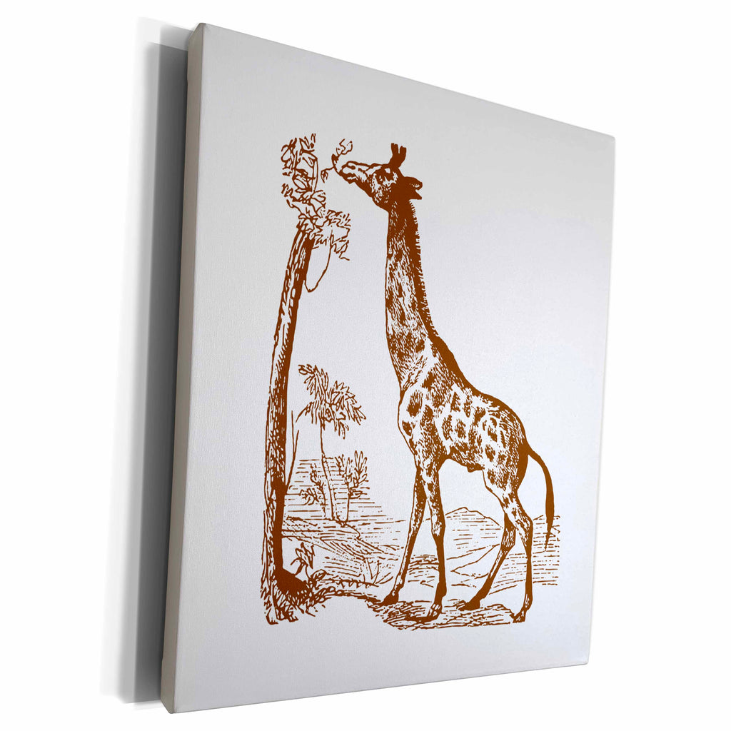 3dRose PS Animals - Vintage Giraffe - Museum Grade Canvas Wrap (cw_201502)