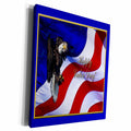 3dRose Labor Day Bald Eagle with American Flag - Museum Grade Canvas Wrap (cw_20158)