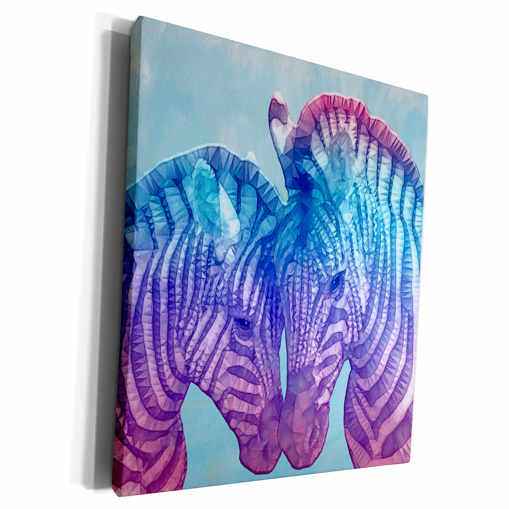 3dRose Ancello Abstract Animals - Zebra Love - Museum Grade Canvas Wrap (cw_201667)