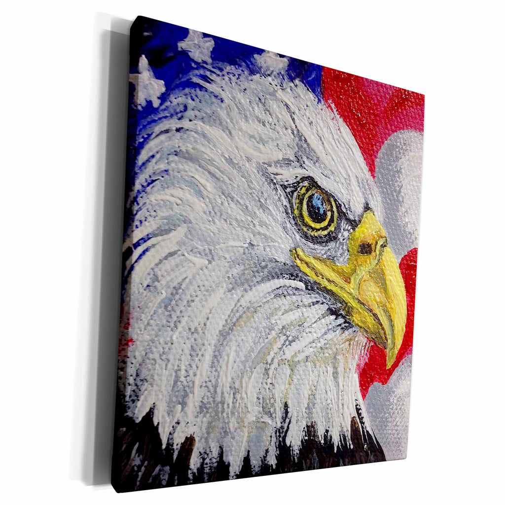 3dRose US Flag with Bald Eagle - Museum Grade Canvas Wrap (cw_202284)
