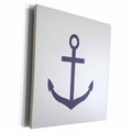 3dRose PS Chic - Nautical Purple Anchor - Museum Grade Canvas Wrap (cw_202356)