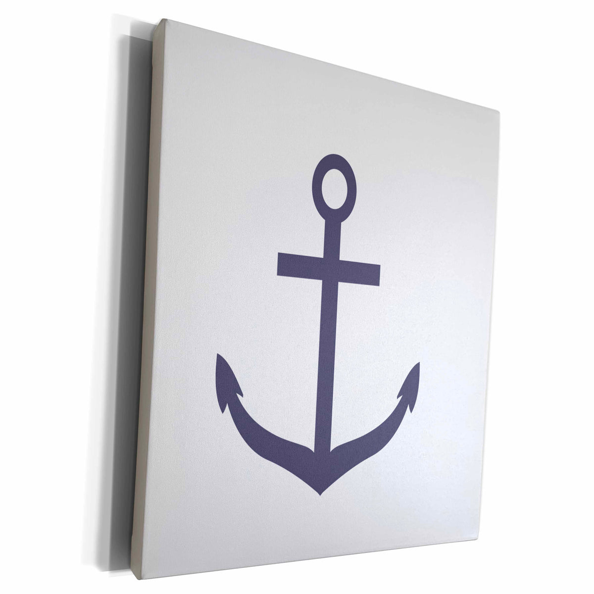 3dRose PS Chic - Nautical Purple Anchor - Museum Grade Canvas Wrap (cw_202356)