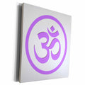 3dRose EvaDane - Symbols - Om, Namaste, Purple - Museum Grade Canvas Wrap (cw_202838)