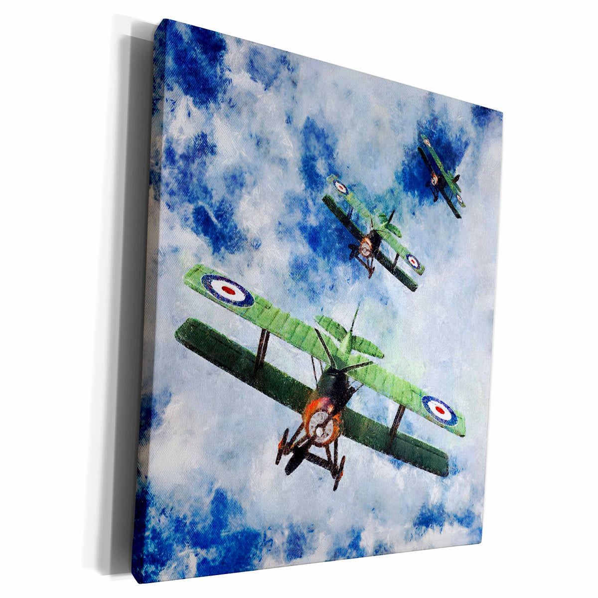 3dRose World War One Biplanes Diving - Museum Grade Canvas Wrap (cw_203160)