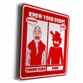 3dRose ZOMBIE DUDE red sign - Museum Grade Canvas Wrap (cw_20453)