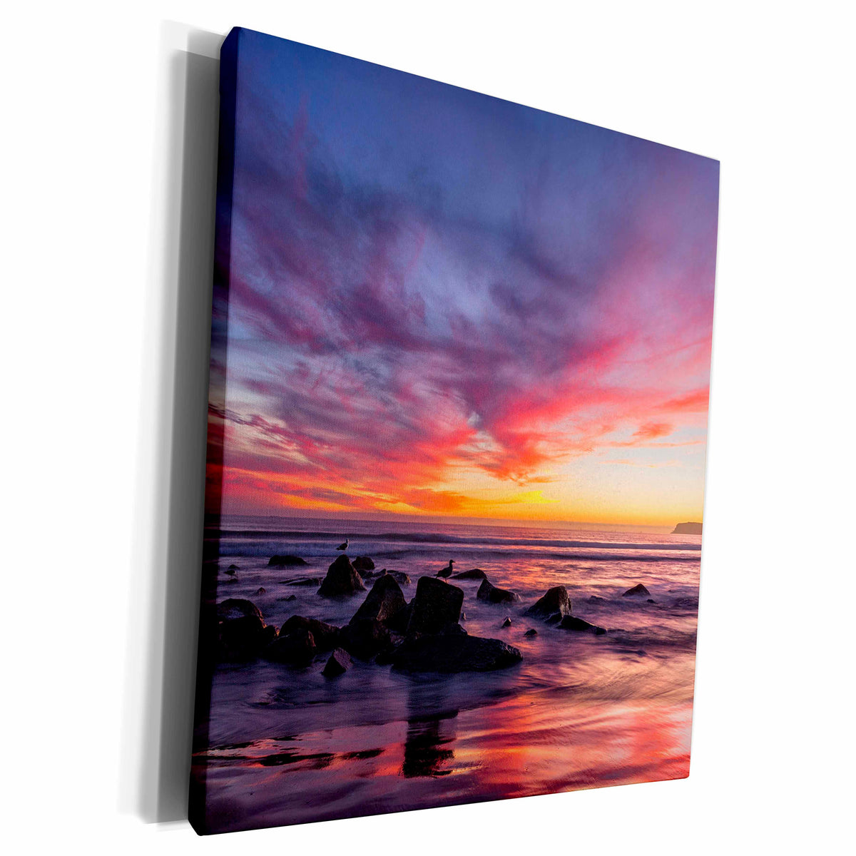 3dRose Sunset over the Pacific from Coronado - Museum Grade Canvas Wrap (cw_205950)
