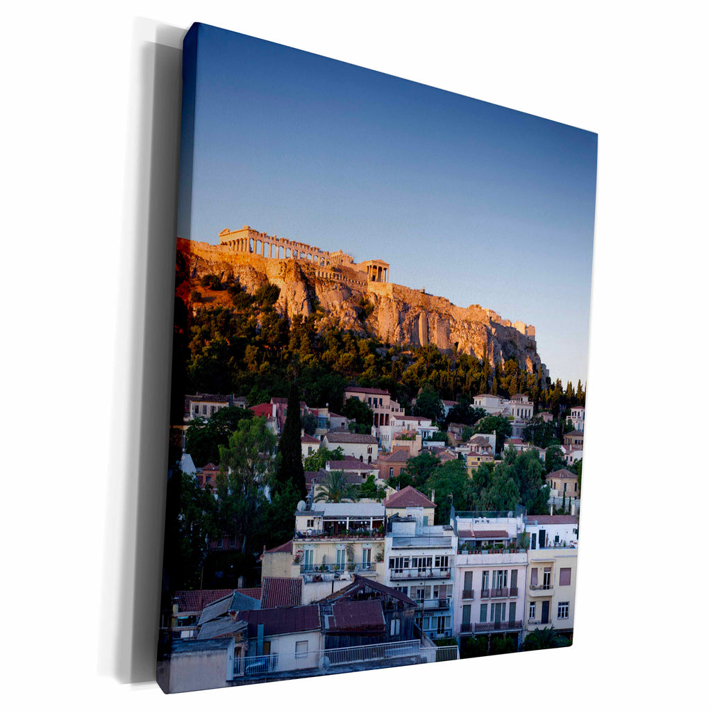 3dRose Central Greece, Athens, Acropolis, elevated view, dawn - Museum Grade Canvas Wrap (cw_206022)