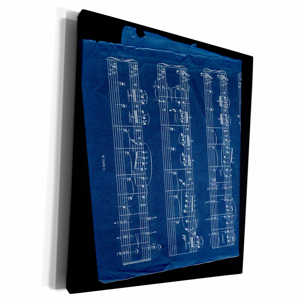 3dRose Midnight Blue Music Notes - Museum Grade Canvas Wrap (cw_20631)