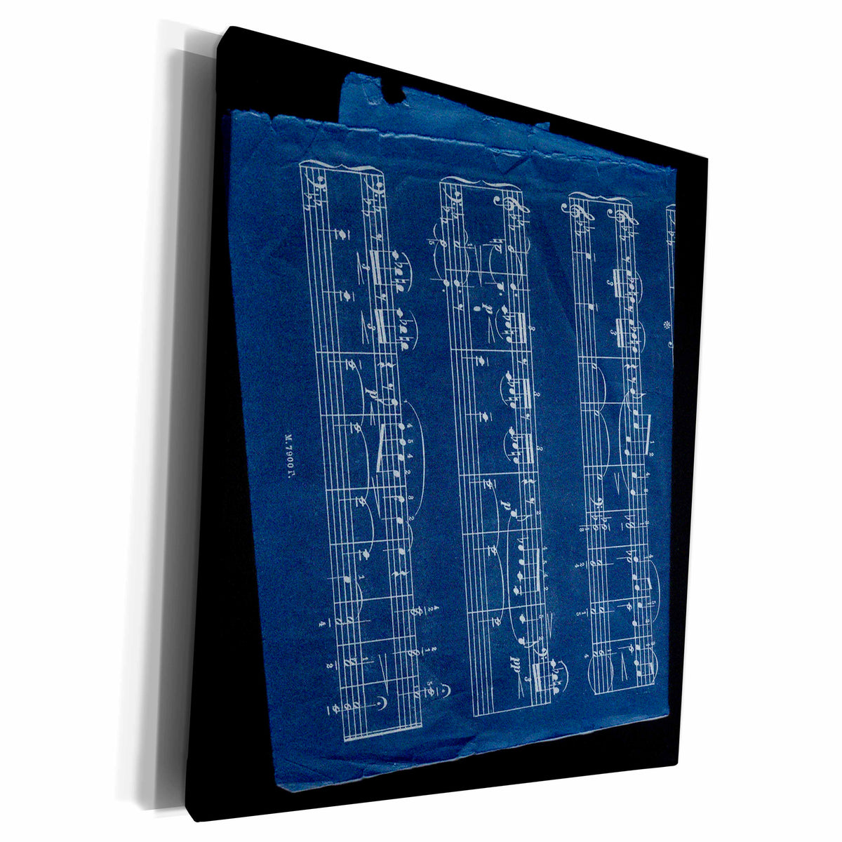 3dRose Midnight Blue Music Notes - Museum Grade Canvas Wrap (cw_20631)