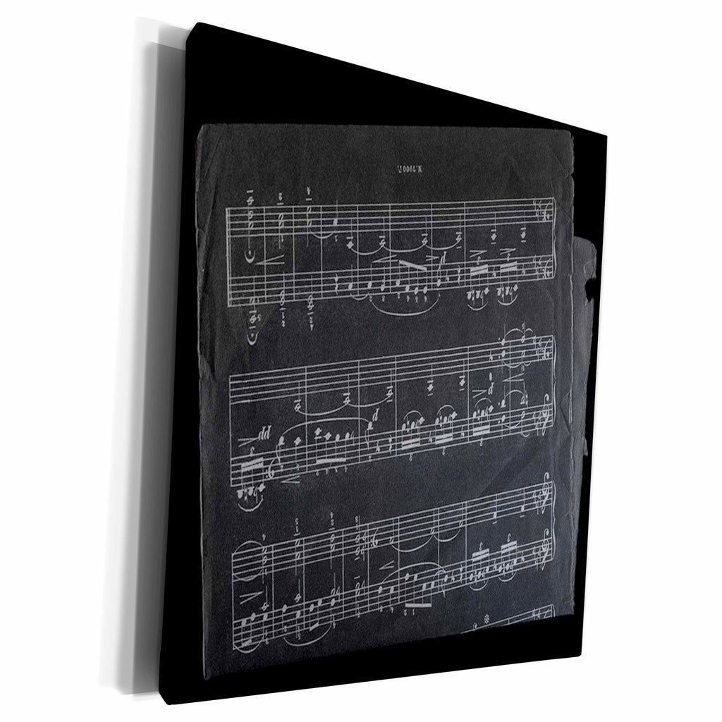 3dRose Midnight Black Music Notes - Museum Grade Canvas Wrap (cw_20633)
