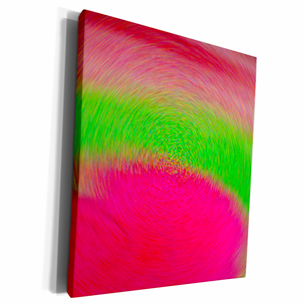 3dRose Yves Creations Abstract - Pink Green Eclipse - Museum Grade Canvas Wrap (cw_20637)