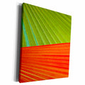 3dRose Green Orange Palm Leaves - Museum Grade Canvas Wrap (cw_20646)