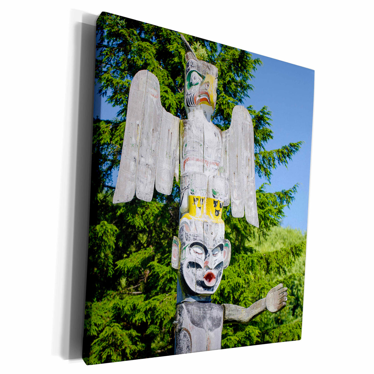 3dRose Totem poles in cemetery, Canada - Museum Grade Canvas Wrap (cw_207965)