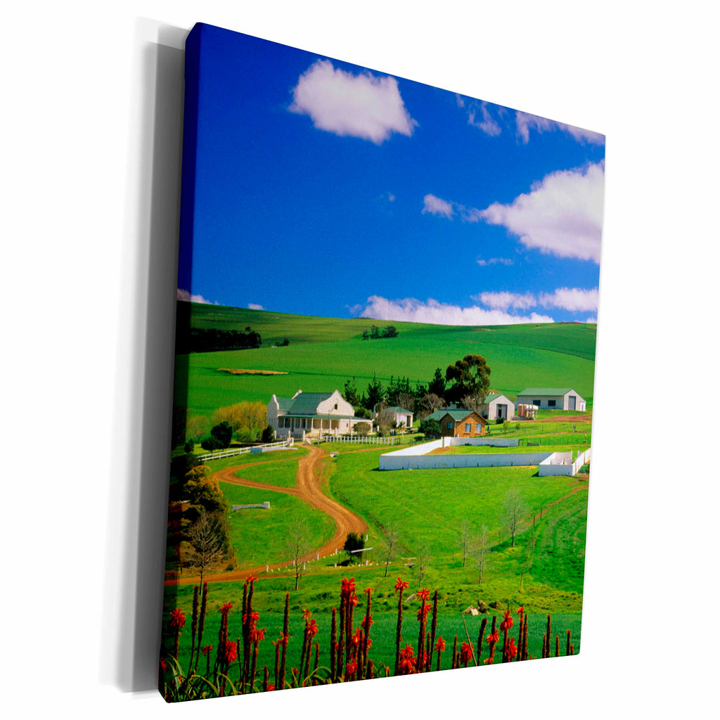 3dRose Farm buildings and fields, Caledon, Western Cape,... - Museum Grade Canvas Wrap (cw_208449)