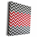 3dRose Red, White, and Charcoal Black Chevron Stripes - Museum Grade Canvas Wrap (cw_210751)
