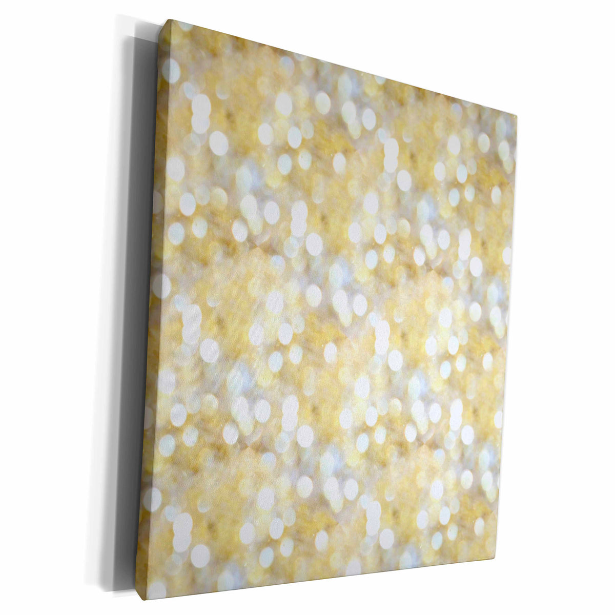 3dRose Gold and White Bokeh Sparkle Pattern - Museum Grade Canvas Wrap (cw_210797)