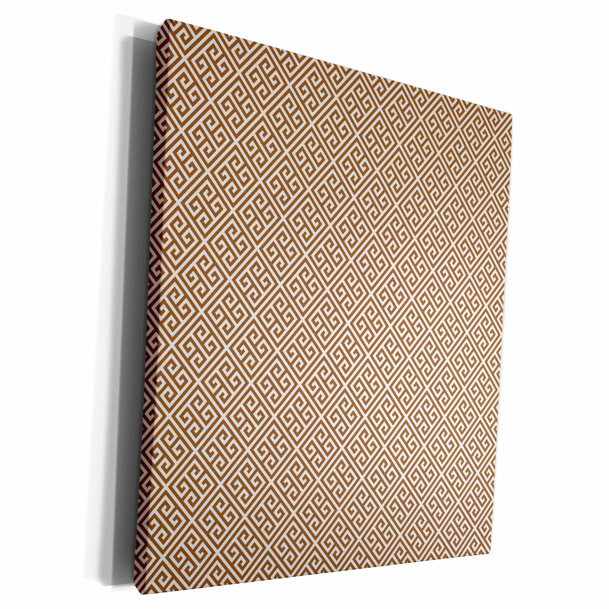 3dRose Brown and White Greek Key Pattern - Museum Grade Canvas Wrap (cw_210806)