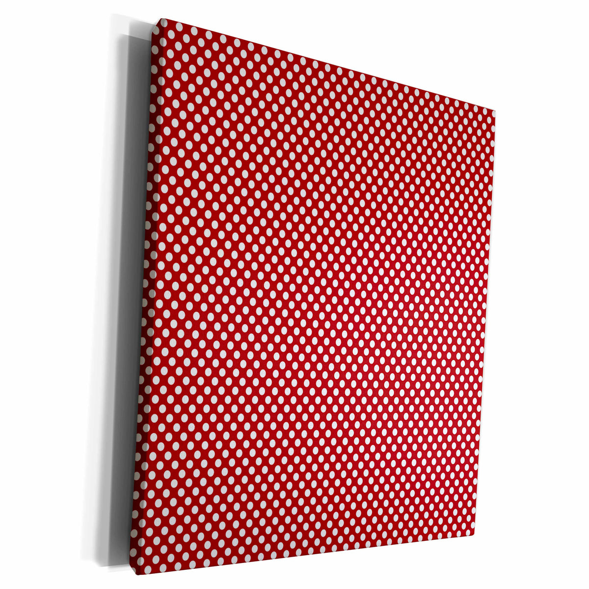 3dRose Red and White Small Polka Dots Pattern - Museum Grade Canvas Wrap (cw_210866)
